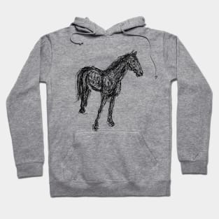 Doodle horse staring - light Hoodie